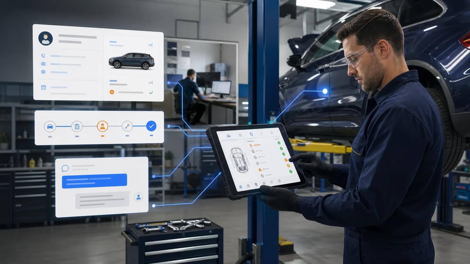 Plataforma de operaciones digitales automotrices para negocios de servicio