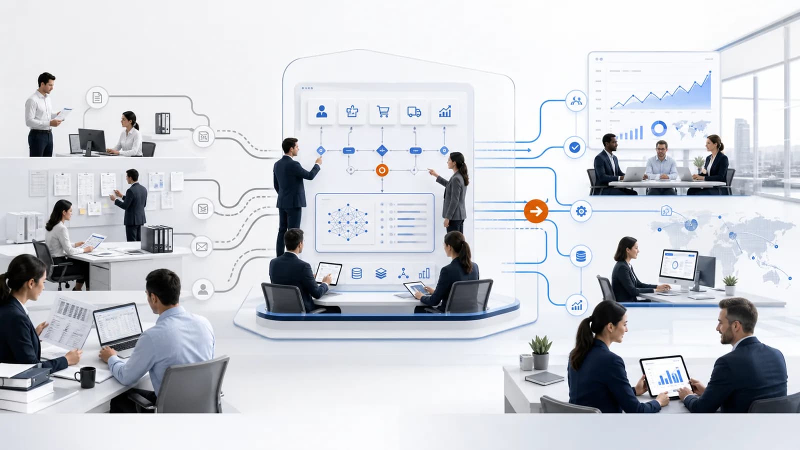 Automatización de procesos empresariales optimizando flujos operativos